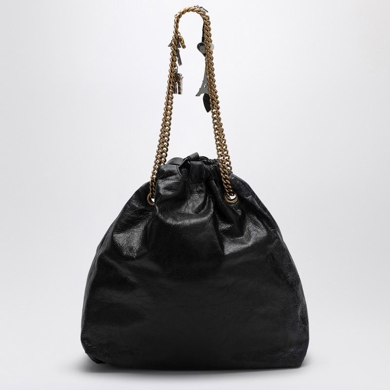 BALENCIAGA Crush Medium Leather Tote Handbag with Charm Detail