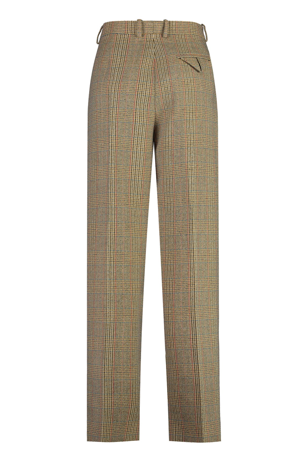 BOTTEGA VENETA Prince of Wales Checkered Wool Blend Trousers