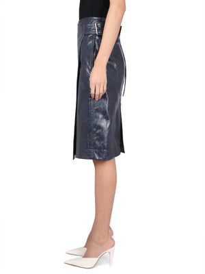 BOTTEGA VENETA Elegant Leather Midi Skirt