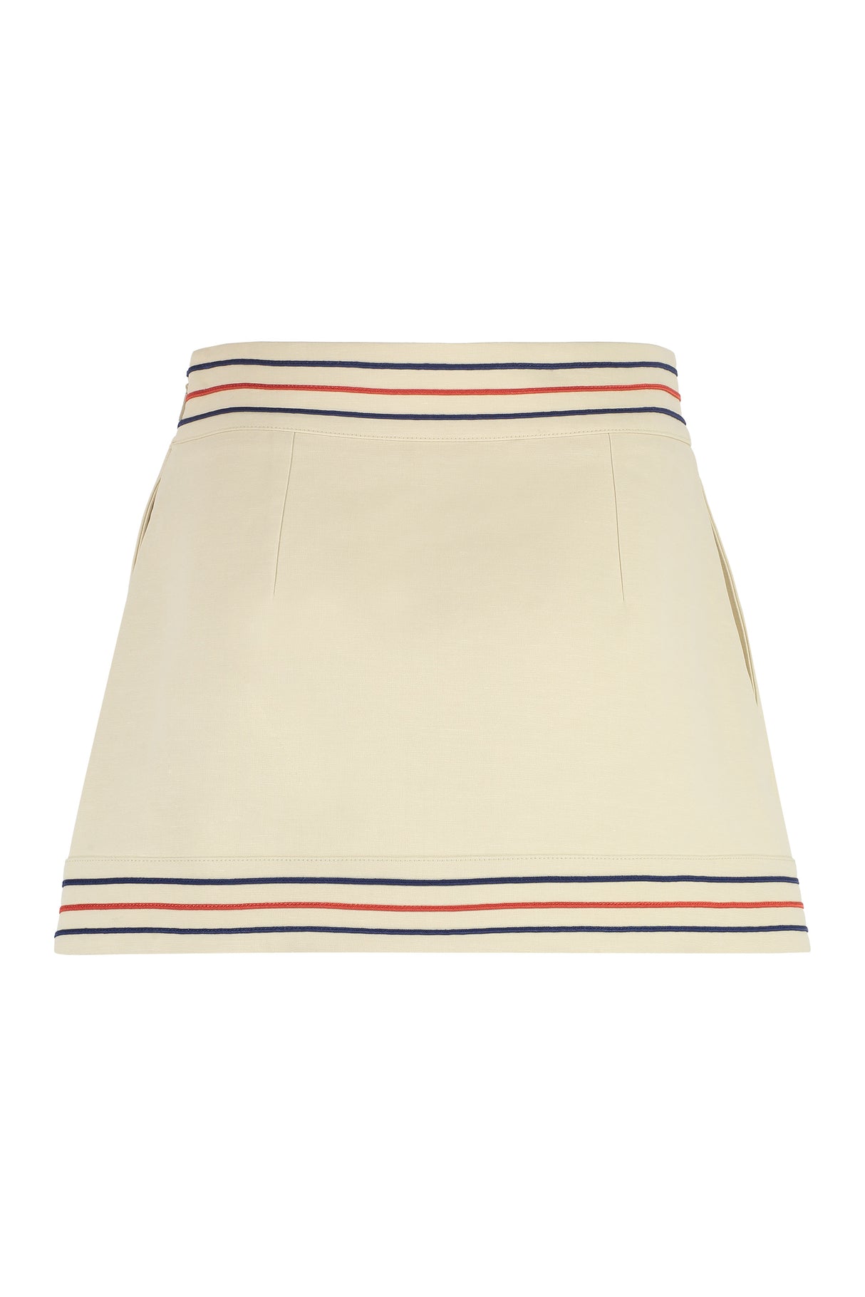 GUCCI Cotton Wrap Skirt with Logo Detail Buttons - Women’s Mini Skirt