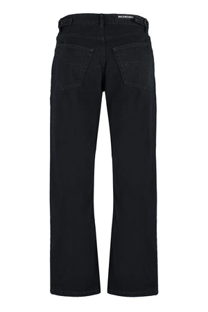 BALENCIAGA 5-Pocket Straight-Leg Distressed Jeans