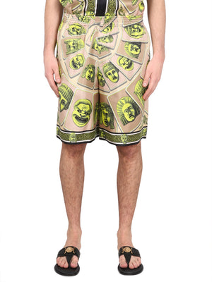 VERSACE Men's Bermuda Shorts with Elastic Waistband