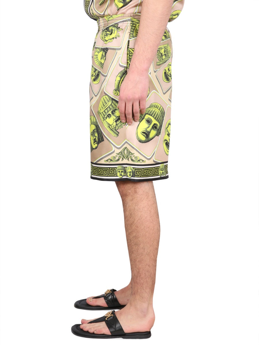 VERSACE Men's Bermuda Shorts with Elastic Waistband