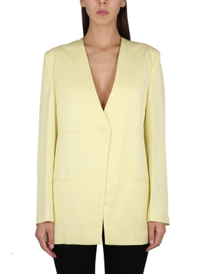 JIL SANDER V-Neck Jacket with Back Slit for Women - Spring/Summer 2023