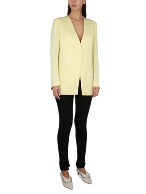 JIL SANDER V-Neck Jacket with Back Slit for Women - Spring/Summer 2023