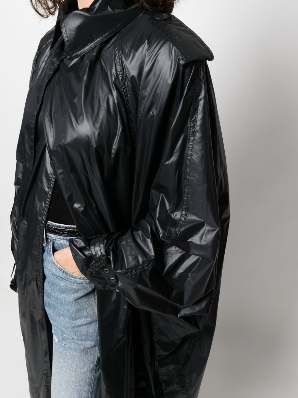 SAINT LAURENT Oversized Shoulder-Pad Cloak Jacket