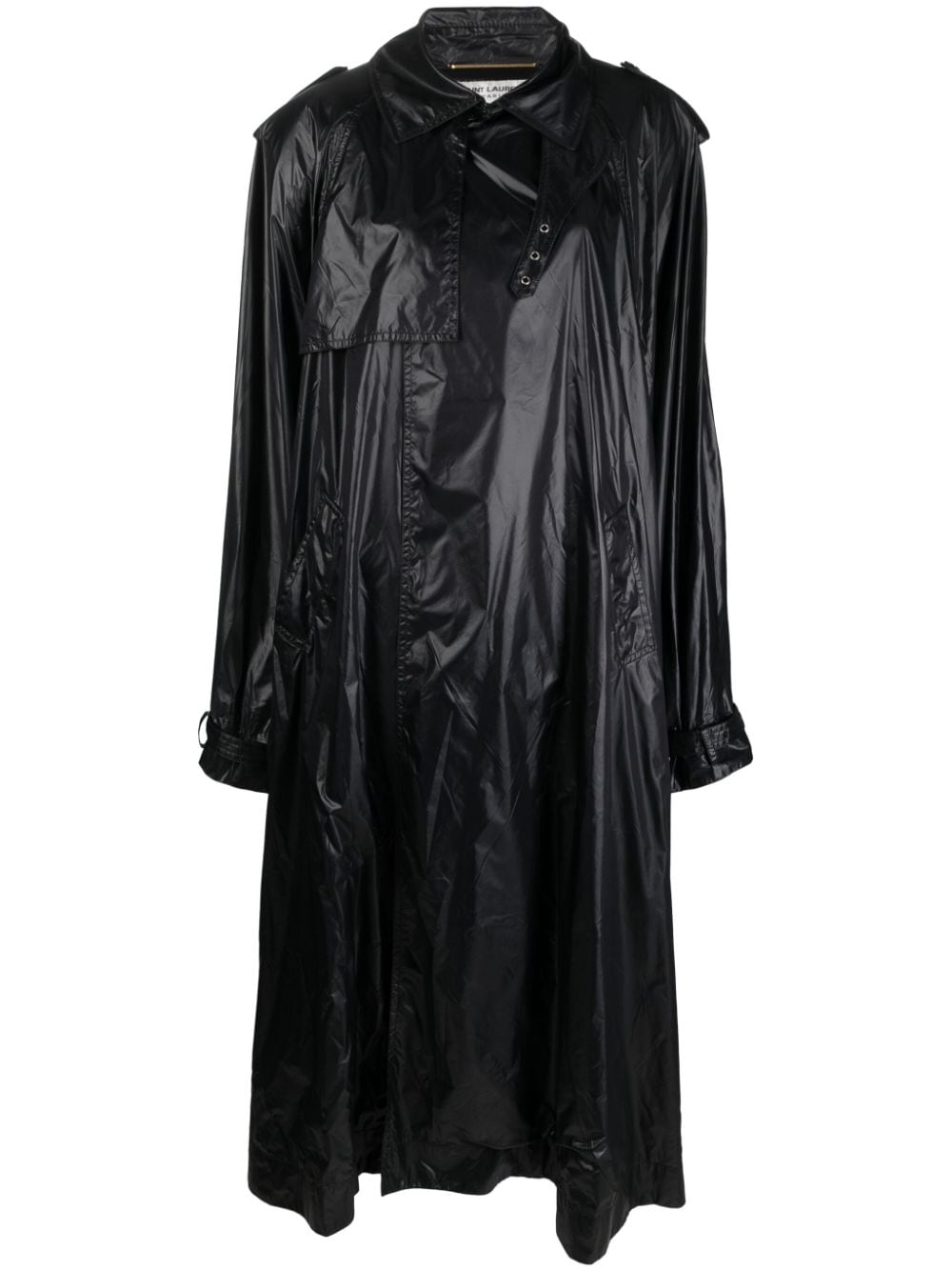 SAINT LAURENT Oversized Shoulder-Pad Cloak Jacket