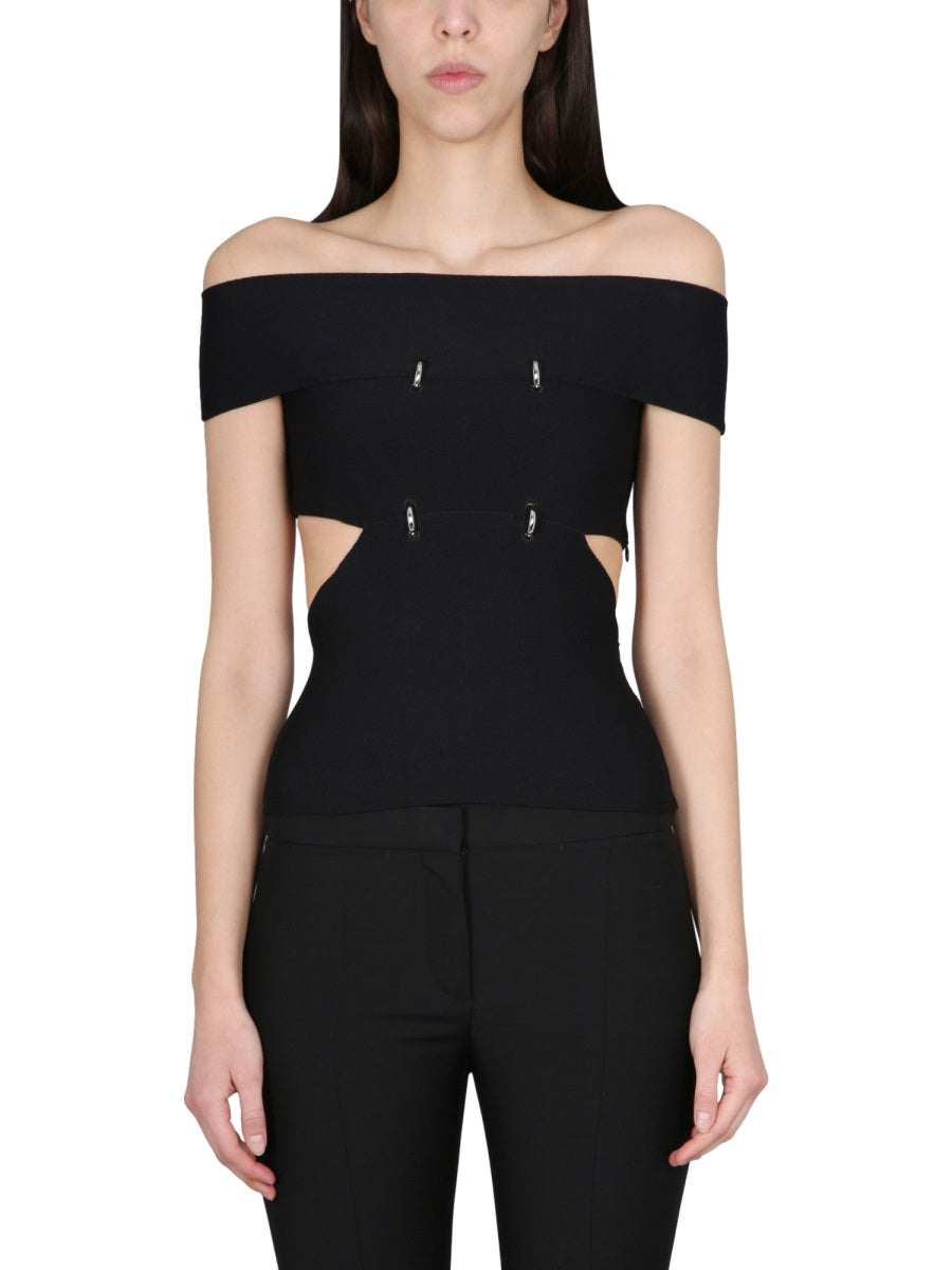 ALEXANDER MCQUEEN Cut-Out Detail Mini Top with Removable Straps