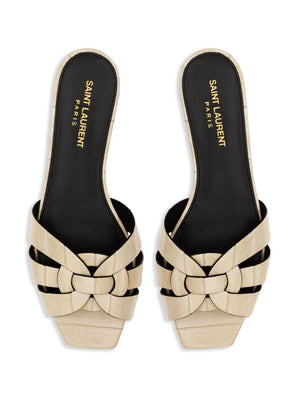 SAINT LAURENT Elevated Leather Slide Sandals