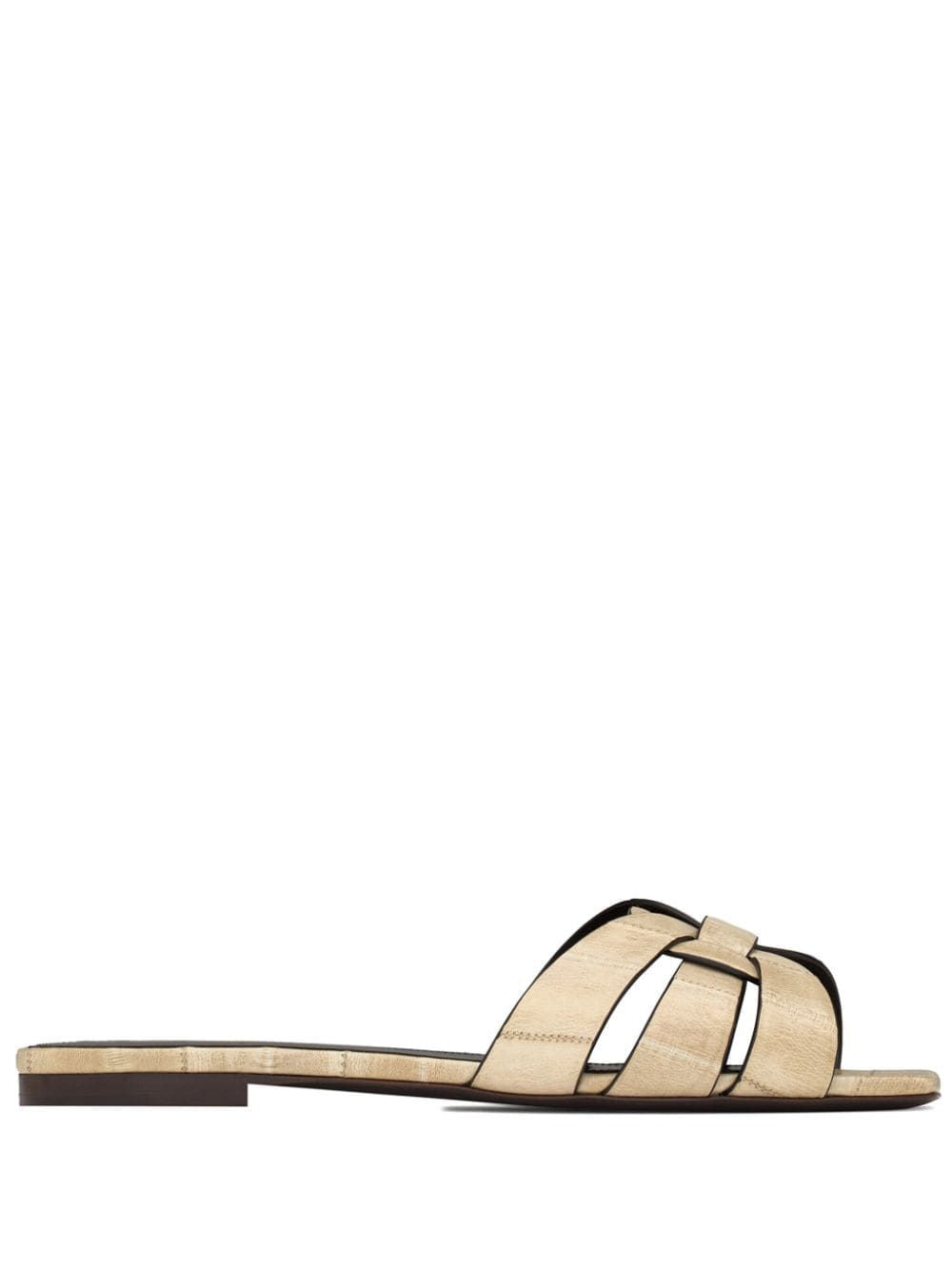 SAINT LAURENT Elevated Leather Slide Sandals