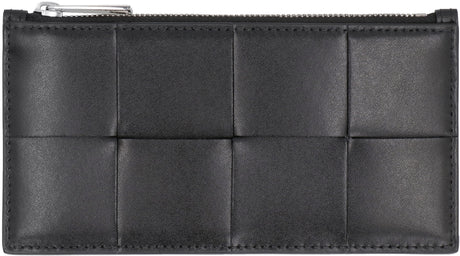 BOTTEGA VENETA Mini Leather Card Holder with Zip Closure