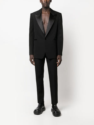 ALEXANDER MCQUEEN Single-Breasted Wool Blazer for Men