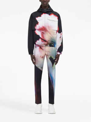 ALEXANDER MCQUEEN Floral Print Hooded Windbreaker Jacket