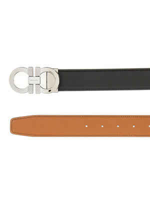 FERRAGAMO Reversible Leather Belt Hooks for Men