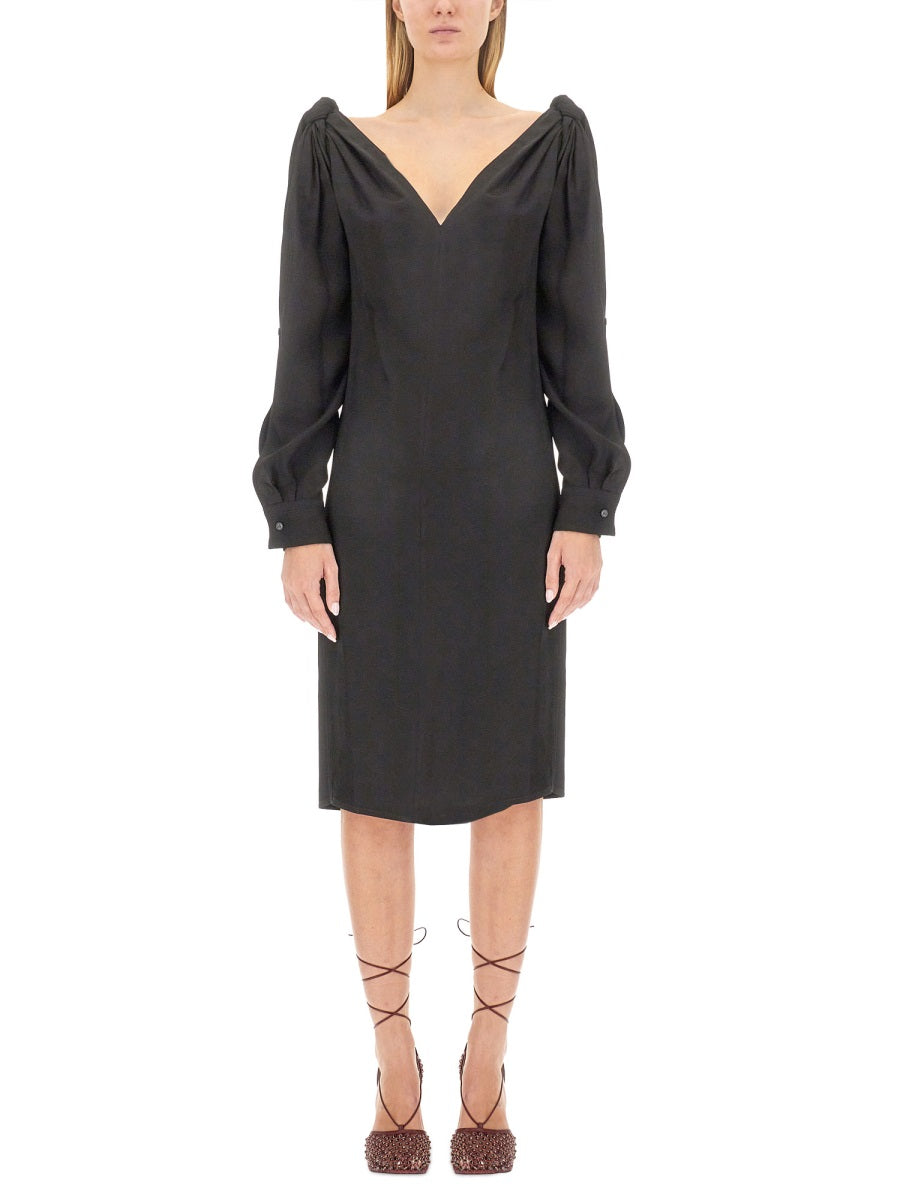 BOTTEGA VENETA Viscose Midi Dress - Regular Fit