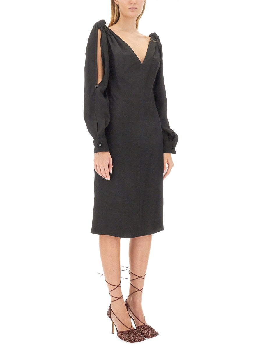 BOTTEGA VENETA Viscose Midi Dress - Regular Fit