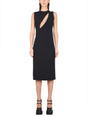 VERSACE Sleeveless Midi Dress with Cutouts