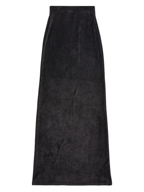 BALENCIAGA Velvet Maxi Skirt - High-Waisted, Floor-Length