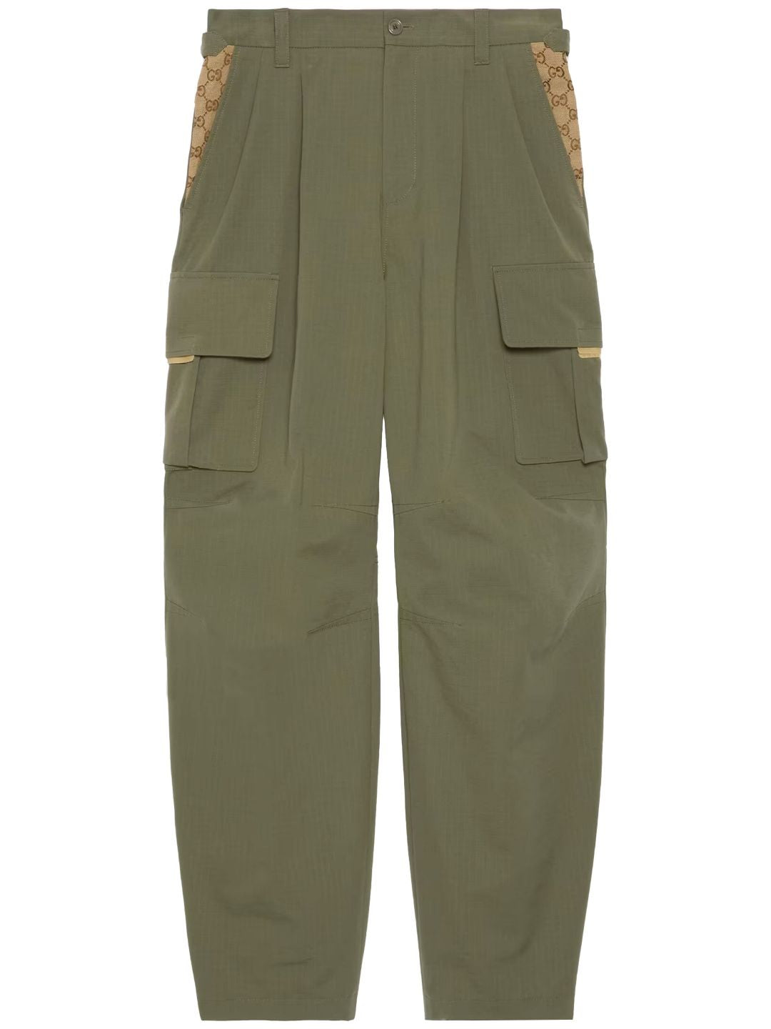 GUCCI Cotton Cargo Trousers with Zipped Ankle Cuffs