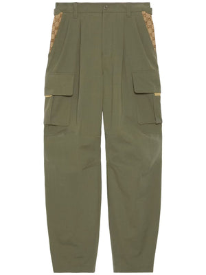 GUCCI Cotton Cargo Trousers with Zipped Ankle Cuffs