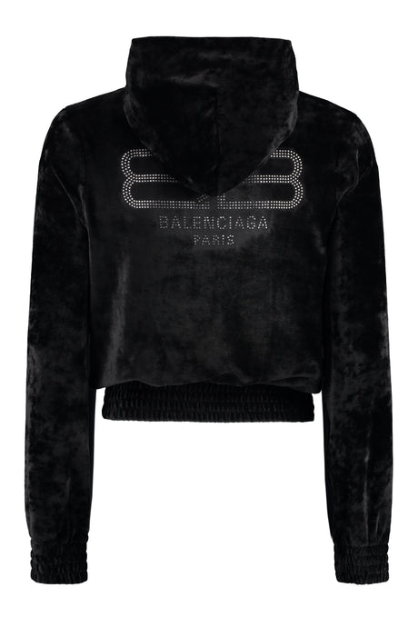 BALENCIAGA Velvet Full Zip Hoodie for Women - FW23