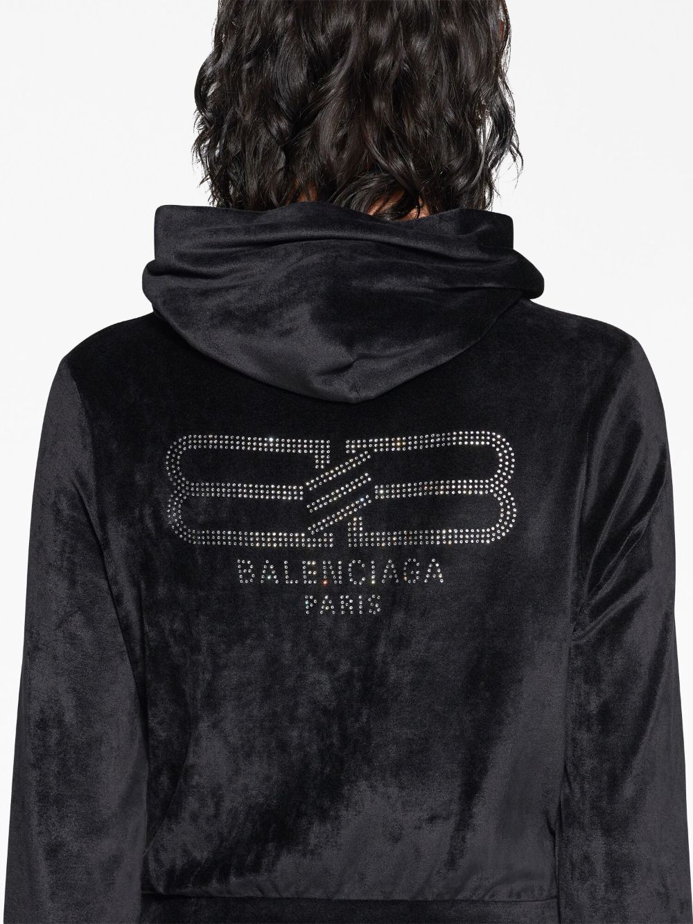 BALENCIAGA BB Paris Zip-Up Hooded Sweatshirt