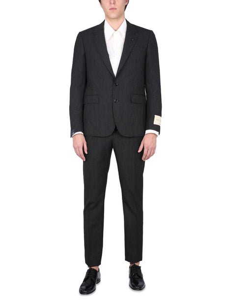 LARDINI Chic Mini Suit Dress with Peaked Lapels for Men