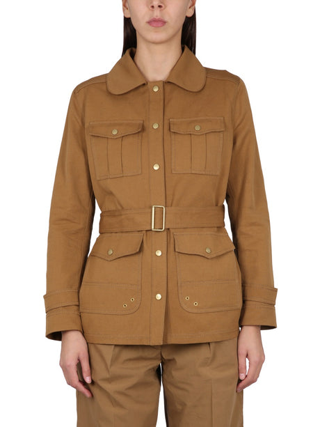 FAY Women's Safari Jacket with Snap Button Closure