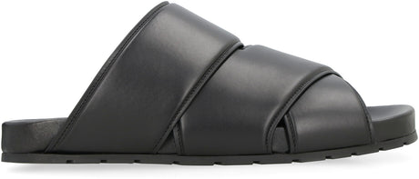 BOTTEGA VENETA Bridge Leather Flat Sandals for Men