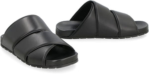 BOTTEGA VENETA Bridge Leather Flat Sandals for Men