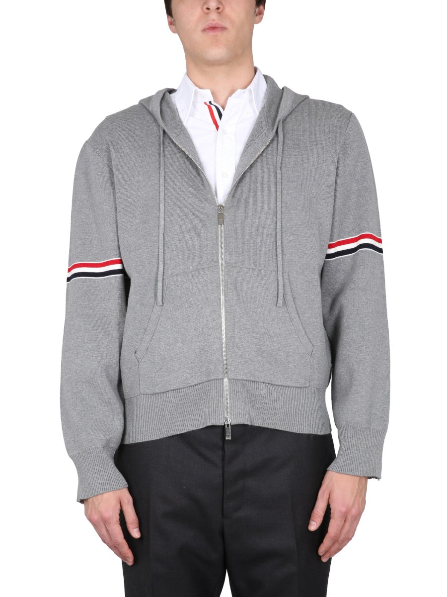 THOM BROWNE Men's Essential Hoodie with Drawstring