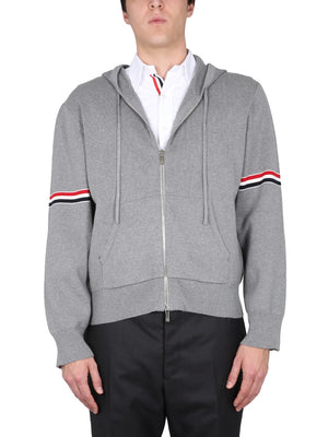 THOM BROWNE Men's Essential Hoodie with Drawstring