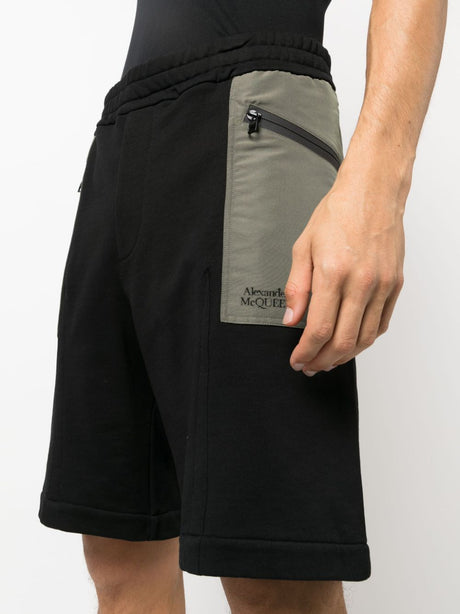 ALEXANDER MCQUEEN Organic Cotton Mini Track Shorts