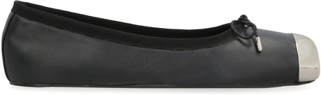 ALEXANDER MCQUEEN Elegant Round Toe Leather Ballet Flats