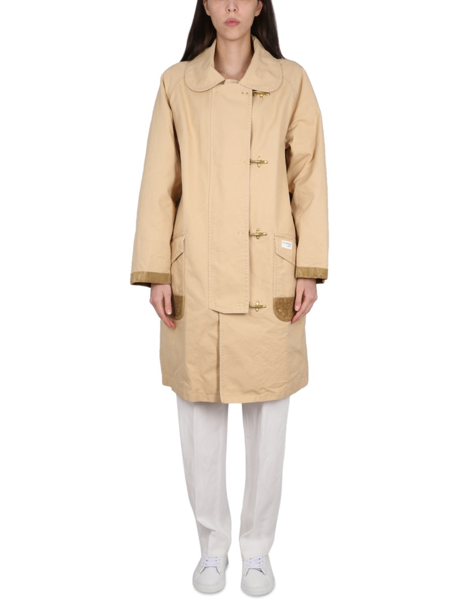 FAY Women's Double-Breasted Trench Coat with Four Hooks