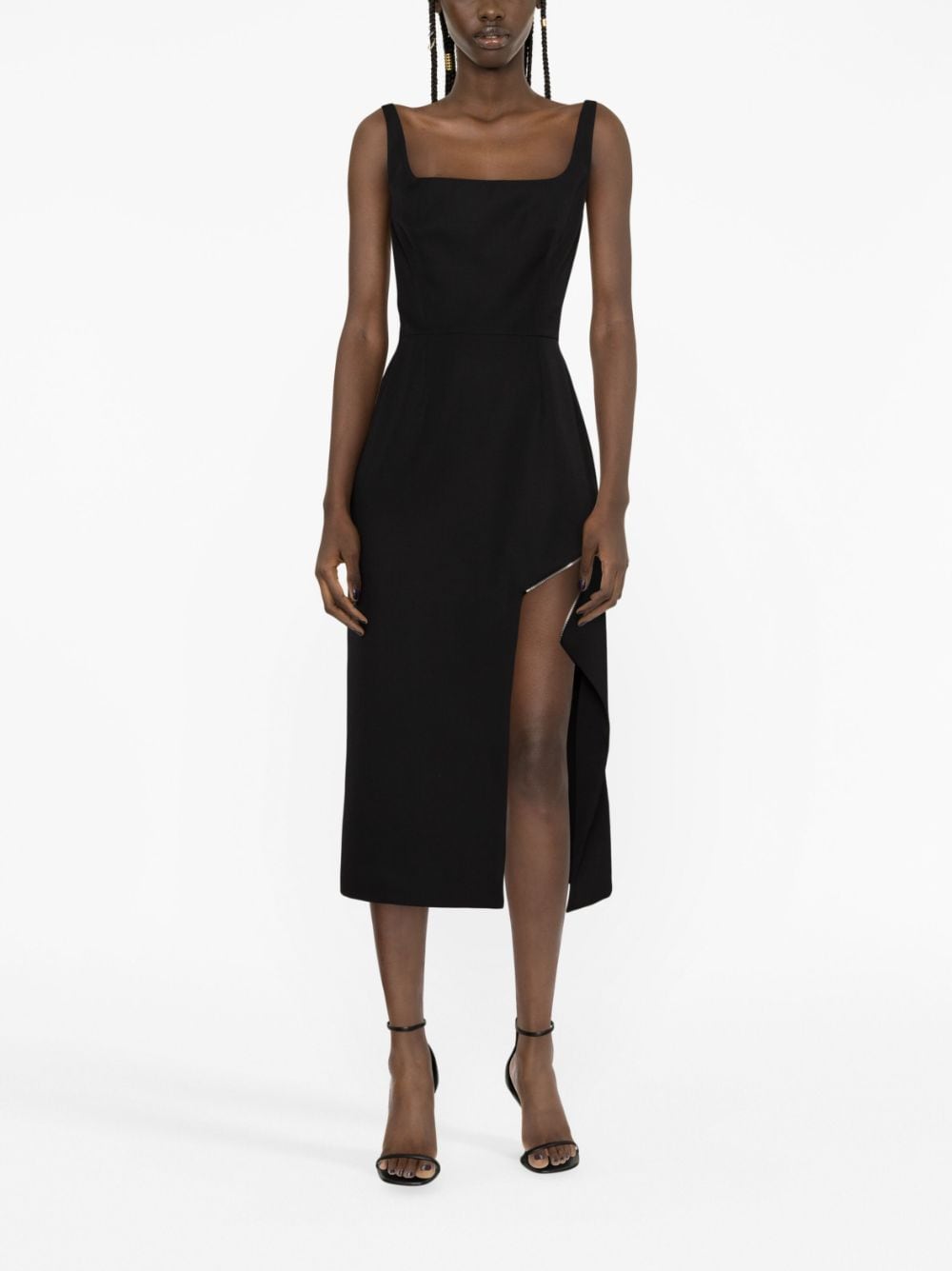 ALEXANDER MCQUEEN Decorative Zip Detail Midi Dress