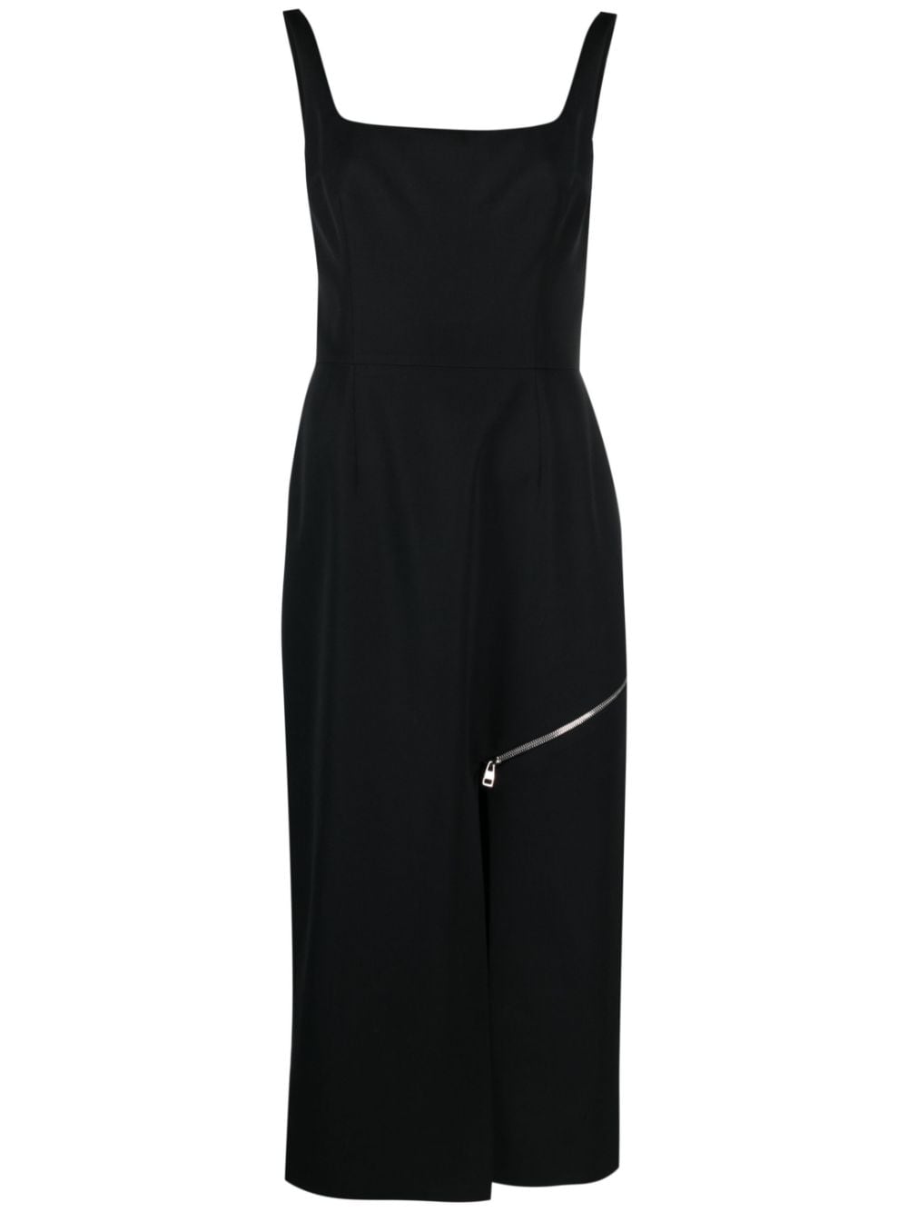 ALEXANDER MCQUEEN Decorative Zip Detail Midi Dress