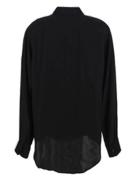 SAINT LAURENT Elevated Cotton Shirt with Raffia Detailing