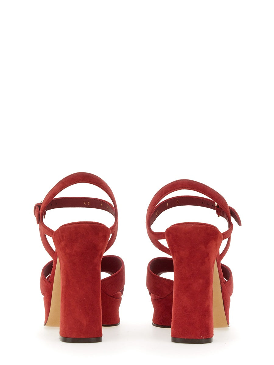 Ferragamo Elevated Suede Sandals with 11.5 cm Heel