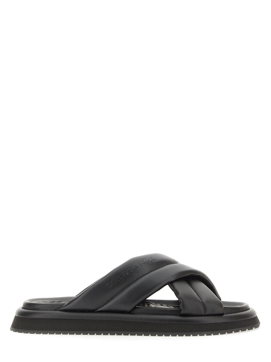 DOLCE & GABBANA Effect Fabric Sandal - 3 CM Sole