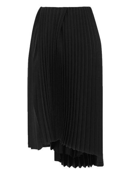 SAINT LAURENT Asymmetrical Pleated Midi Skirt