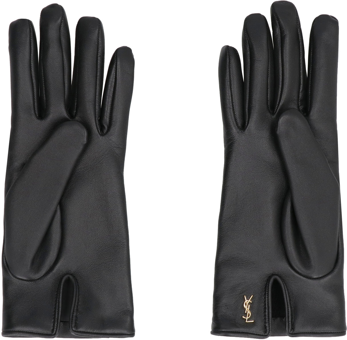 SAINT LAURENT Women's Classic Black Leather Gloves