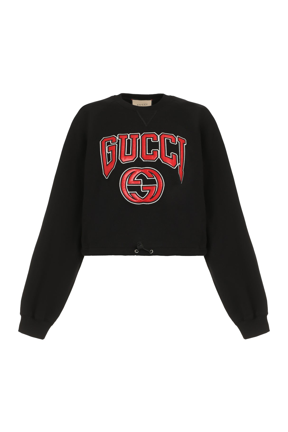 GUCCI Cotton Crew-Neck Sweatshirt with Adjustable Drawstring Hem