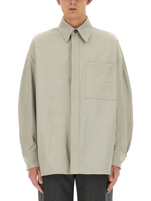 BOTTEGA VENETA Cotton Twill Overshirt - Oversize Fit, Size 46 IT