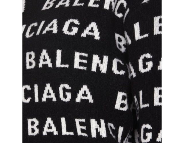 BALENCIAGA Mini Cropped Sweater with Monogram Design for Women