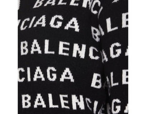 BALENCIAGA クロップドモノグラム黒セーター レディース - SS24