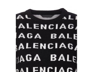 BALENCIAGA クロップドモノグラム黒セーター レディース - SS24