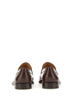 Ferragamo Men's Leather Gancini Hook Moccasins