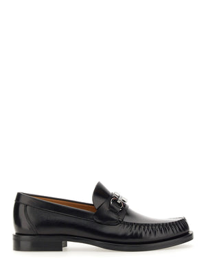 Ferragamo Classic Leather Moccasins with Gancini Hook