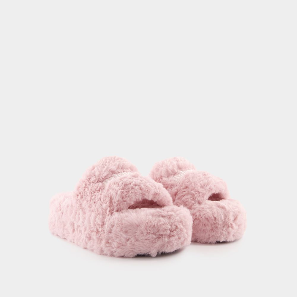 BALENCIAGA Furry Platform Sandals